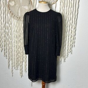 Allen Schwartz NWT Black and Rose Gold Pinstripe Size Small
